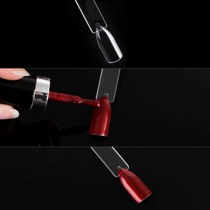 BTYMS 200 Pieces Clear Square Nail Tips Color Display Swatches With Metal Screw Holder Fan Shaped Plastic Sample Stick - Image 5